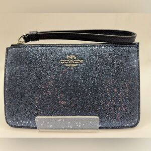 NWT Coach Glitter Wristlet in Midnight Starry Sky Blue